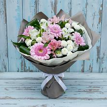 Букет цветов из:  Герберы, Альстромерии и Хризантемы в Рылеево