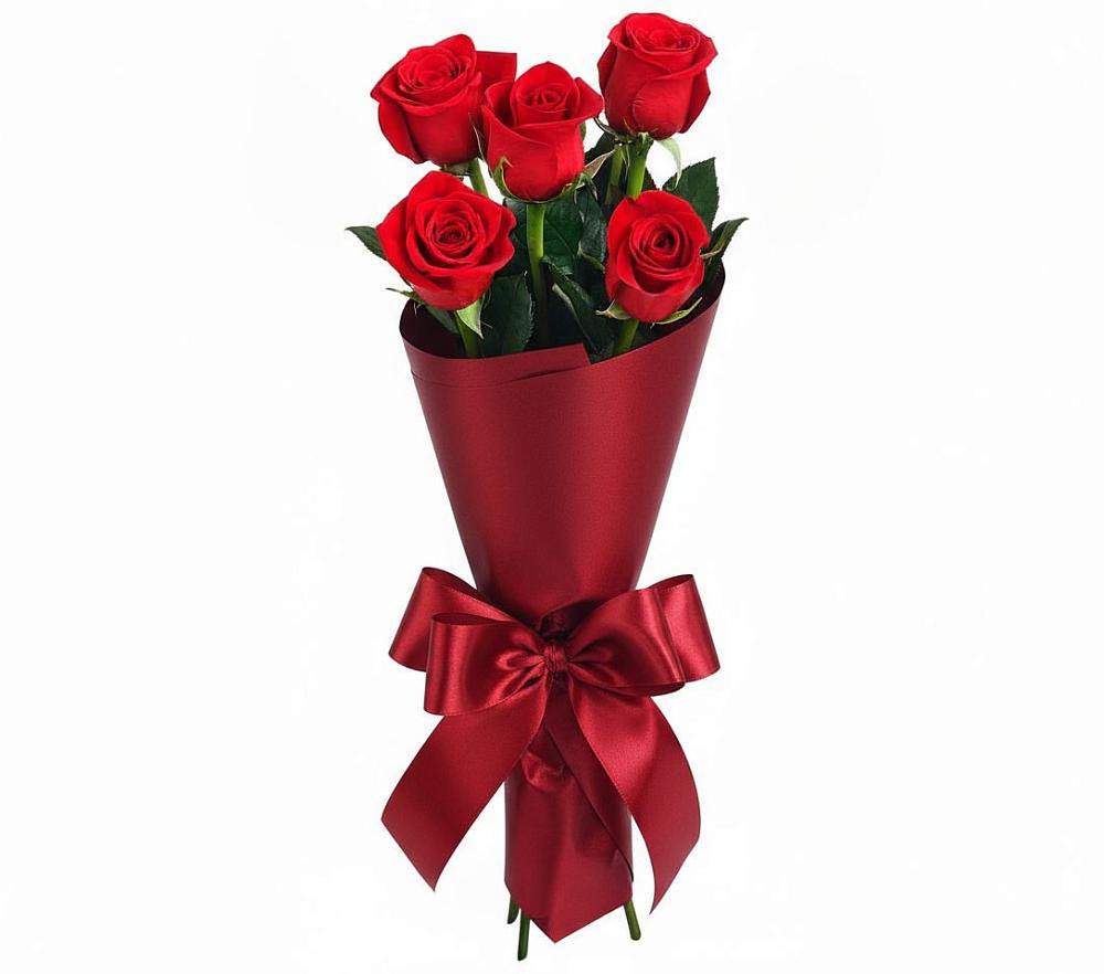 Букет 5 Красных роз Эдлесс Лав в Рылеево