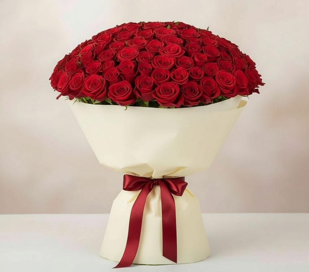 Букет 101 Красная роза Милано в Рылеево