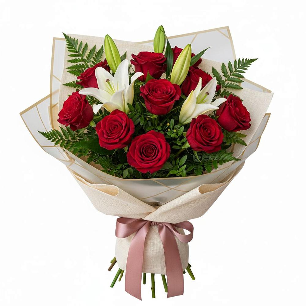 Букет цветов из: Лилии и Розы в Рылеево