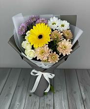 Букет цветов из:  Розы, Герберы и Хризантемы в Рылеево