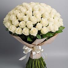 Букет 101 беля роза Белоснежка в Рылеево