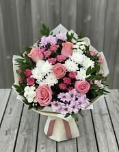 Букет цветов из:  Альстромерии, Гвоздики, Розы и Хризантемы #REPLACE_PRED# Рылеево