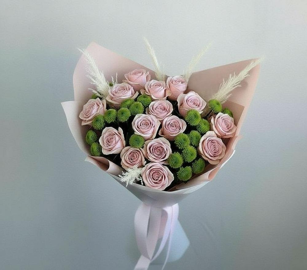 Букет цветов из: Розы и Хризантемы в Рылеево