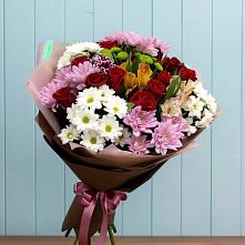 Букет цветов из:  Розы, Хризантемы и Альстромерии в Рылеево