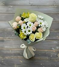 Букет цветов из:  Альстромерии, Розы и Хризантемы в Рылеево